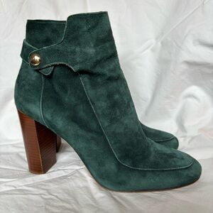 Sézane High Julieta Boots in Forest Green Suede Size 40/9